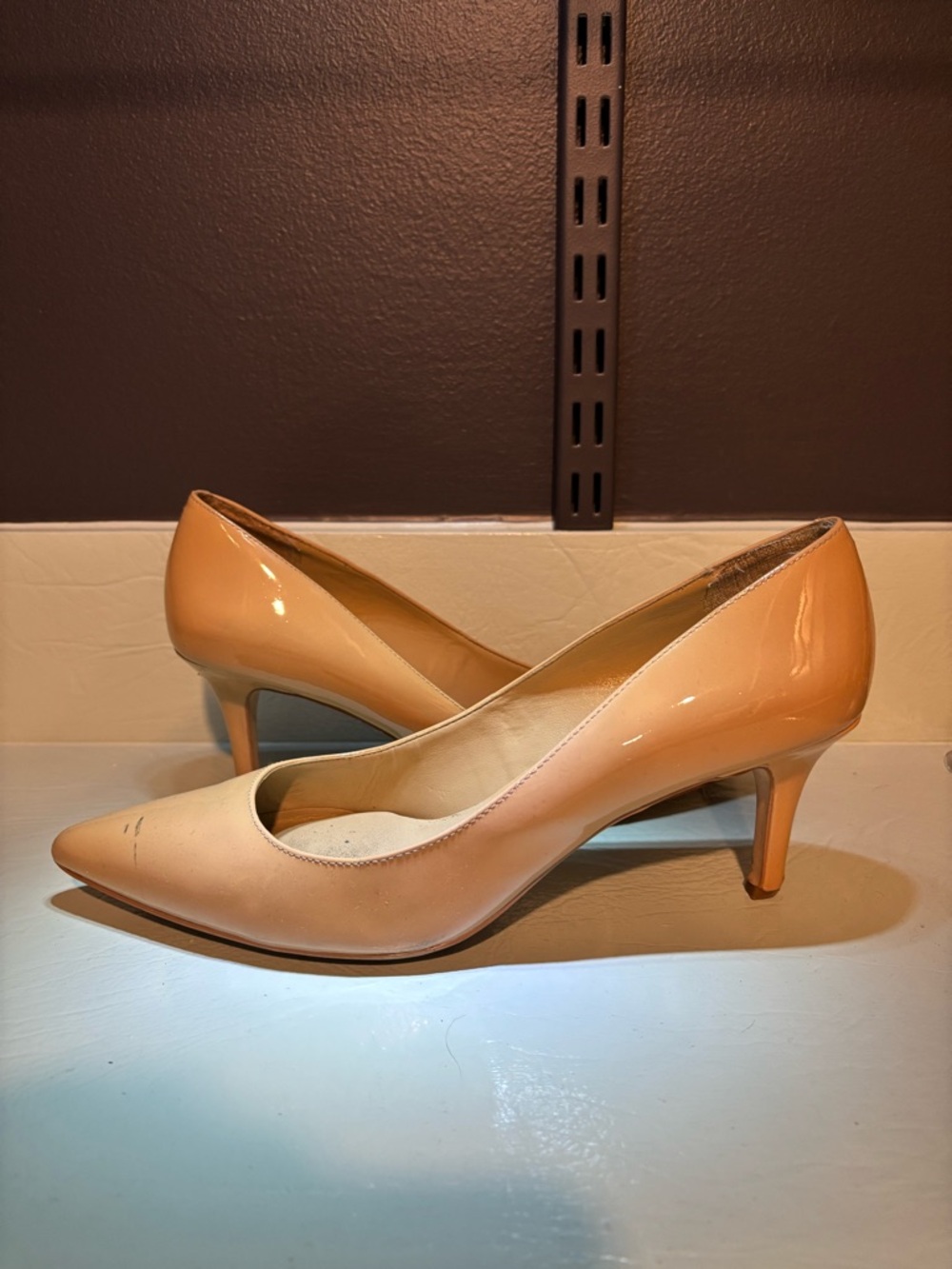 Ann Taylor Nude Taupe Pointed-Toe Kitten Heels